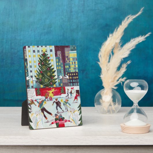 New York Rockefeller center kerstschaatscentrum Fotoplaat (Zijkant)