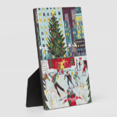 New York Rockefeller center kerstschaatscentrum Fotoplaat (Zijkant)