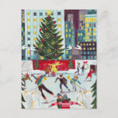 New York Rockefeller center kerstskateeg Feestdagenkaart (Voorkant)