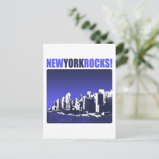 New York Rocks. Briefkaart (Staand voorkant)
