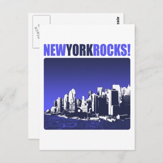 New York Rocks. Briefkaart (Voorkant / Achterkant)