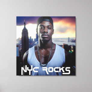 NEW YORK ROCKS - NYC CANVAS AFDRUK