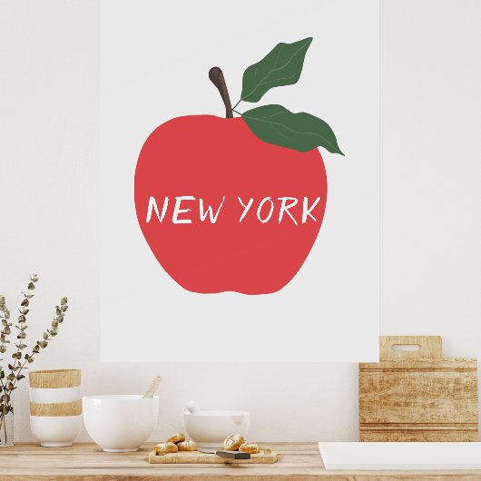 New York rode appel Poster (Keuken)