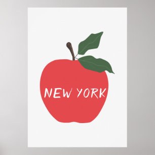 New York rode appel Poster