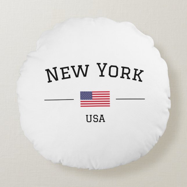 New York Rond Kussen (Voorkant)