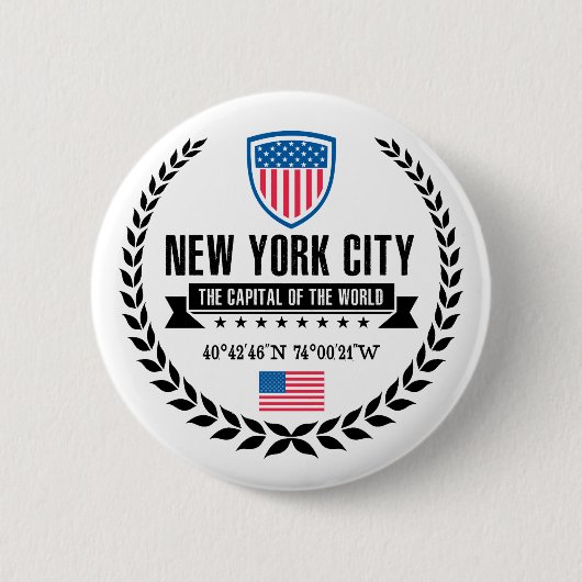 New York Ronde Button 5,7 Cm (Voorkant)