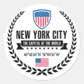 New York Ronde Sticker (Voorkant)