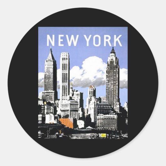  New York Ronde Sticker (Voorkant)