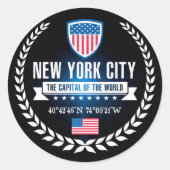New York Ronde Sticker (Voorkant)