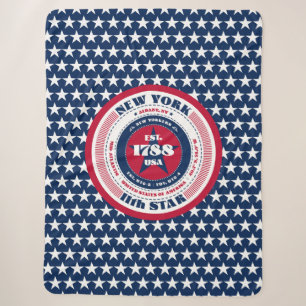 New York Rood Wit Blauw Patriottisch Sherpa Deken
