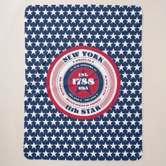 New York Rood Wit Blauw Patriottisch Sherpa Deken (Voorkant)
