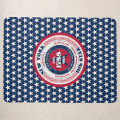 New York Rood Wit Blauw Patriottisch Sherpa Deken (Voorkant (horizontaal))