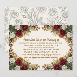 New York Rose Elegante Trouwuitnodiging Save The Date
