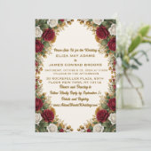 New York Rose Trouw Uitnodiging (Staand voorkant)