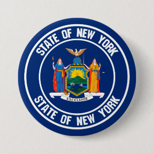 New York Round Emblem Ronde Button 7,6 Cm