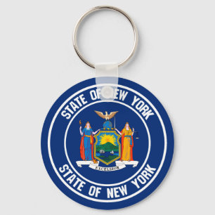 New York Round Emblem Sleutelhanger