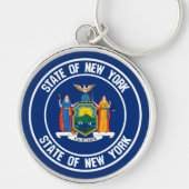 New York Round Emblem Sleutelhanger (Voorkant)