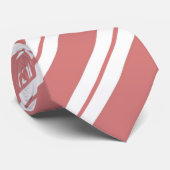 New York roze, en wit gestreept Stropdas (Opgerold)