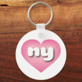 New York roze fade hart - ik hou van alles Sleutelhanger (Voorkant)