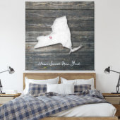 New York Rustic Stretched Canvas Print (Insitu (Slaapkamer))