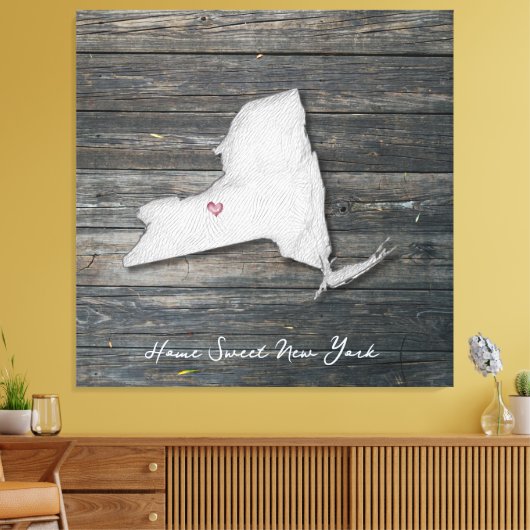 New York Rustic Stretched Canvas Print (Insitu (Woonkamer))