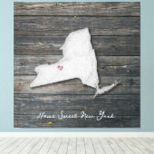New York Ruw Gerekt Canvasprint Canvas Afdruk (Insitu (Houten vloer))