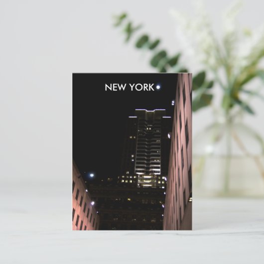 New york 's nachts briefkaart (Staand voorkant)