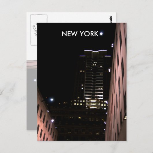 New york 's nachts briefkaart (Voorkant / Achterkant)