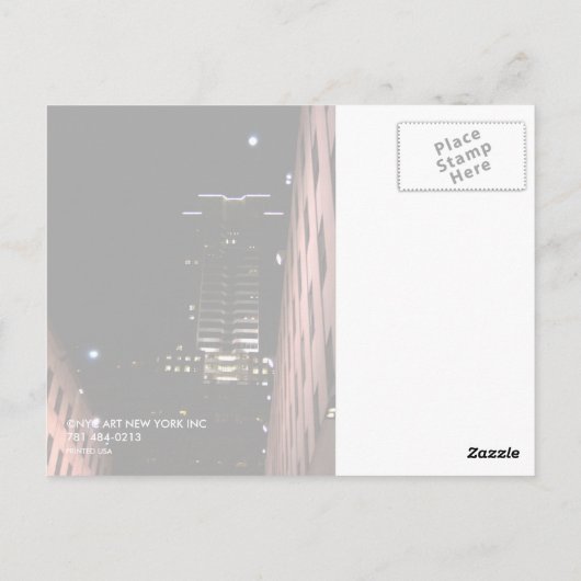 New york 's nachts briefkaart (Achterkant)