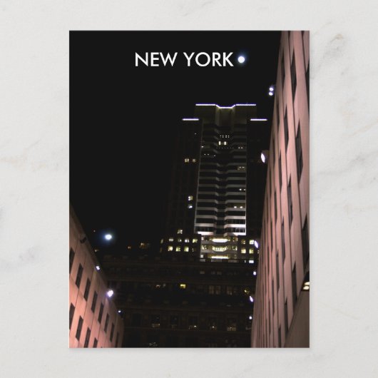 New york 's nachts briefkaart (Voorkant)