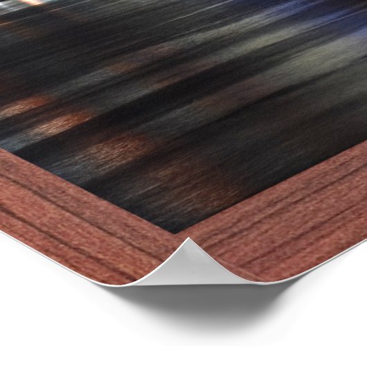 New York 's nachts - Redwood 4-paneelvenster Poste Poster (Hoek)