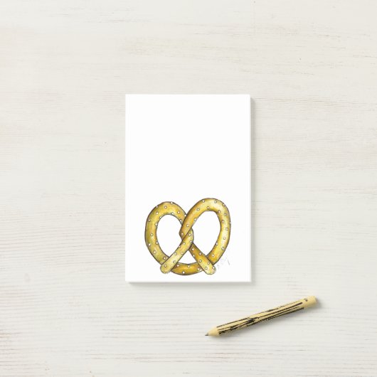 New York Salty Soft Pretzel Post Post-it® Notes (Op bureau)