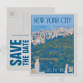 New York | Save the date Aankondigingskaart (Voorkant / Achterkant)