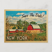 New York Save the Date Boerderij Barn Rustic Aankondigingskaart (Voorkant)