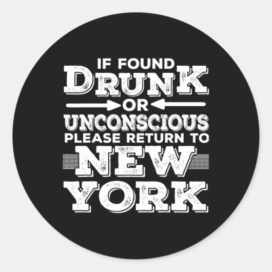 New York Sayings Funny Ny  Ronde Sticker (Voorkant)