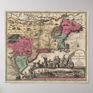 New York Seutter, Matthaeus 1730 Reproduction Poster