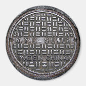 New York Sewer Hoesje & Asphalt Pavement Photo Magneet (Voorkant)