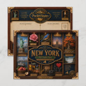 New York Shadow Box 3D Figuur Staat Briefkaart (Voorkant / Achterkant)