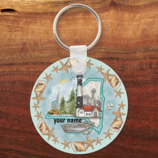 New York Shells Lighthouse sleutelhanger (Voorkant)