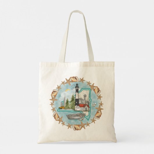 New York Shells Lighthouse Tote Bag (Achterkant)