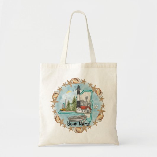 New York Shells Vuurtoren Tote Bag (Voorkant)
