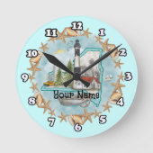 New York Shells Vuurtorenklok Ronde Klok (Voorkant)