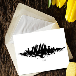 New York Silhouet Aquarel Zwart en Wit Briefkaart