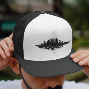 New York Silhouet Aquarel Zwart en Wit Trucker Pet