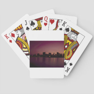 New York Silhouet bij Schemering Pokerkaarten
