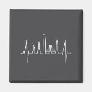 New York Silhouet Hartslag Liefde Standbeeld Vrijh Magneet