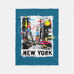 New york silhouet punk grunge vintage retro graffi fleece deken