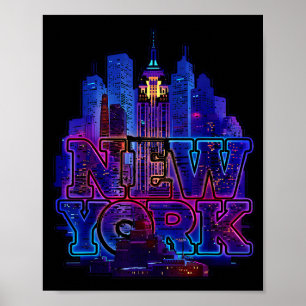 New york silhouet punk grunge vintage retro poster