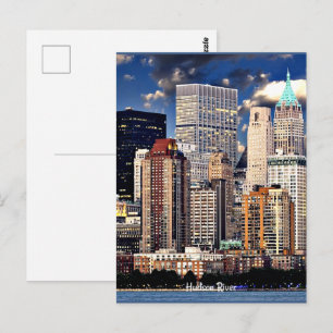 New York Silhouet, Zeilboot op de Hudsonrivier Briefkaart