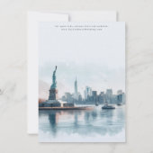 New York Silhouette Liberty Bruiloft Save the Date (Achterkant)